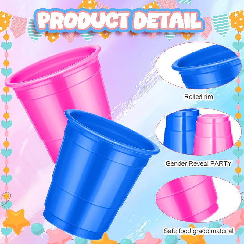 cssopenss 120 Pcs 2 oz Gender Reveal shot cups Blue And Pink Plastic shot Glasses gender reveal shot glasses for Drinking Tastings Served Snacks Jello Tastings and Samples - Image 5